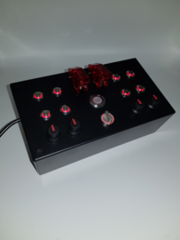 PC or PS4 USB button Box 25 functions back lit Red sim racing & Flight simulators
