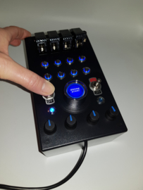 PC  USB 27 function push Button Box blue back lit simracing & flight simulators