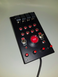 PC  or PS4 USB 27 function push Button Box Red back lit simracing & flight simulators