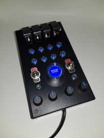 PC  or PS4 USB 27 function push Button Box blue back lit simracing & flight simulators