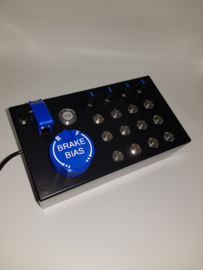 PC USB button Box 24 functions back lit Blue sim racing with five rotary encoders