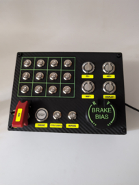 Pc Usb button box 3D printed carbon style with neon squares 26 functions back-lit Red with B BIAS for Sim Racing