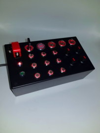 Pc Usb Button Box 30 functions for Truck & Racing simulators combined, Metallic back-lit Red, ETS2 ATS Iracing Assetto Competizione, Automobilista 2 and others