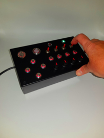 PC USB button Box 30 functions back lit Red with indicator lights sim racing & Flight simulators