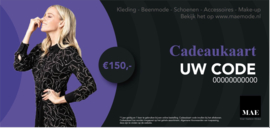 Cadeaukaart - 150 euro