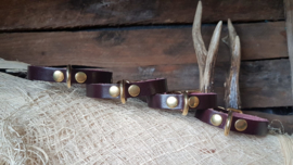 Roodbruine halsband met goud