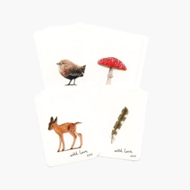 Set van 8 mini kaartjes - Bos