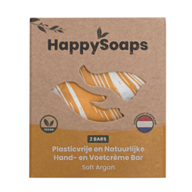 Hand- en Voetcrème Bar | Soft Argan | Happy soaps
