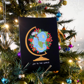 Joy to the world - Christmas card with flowers