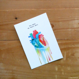 You make my heart melt greeting card with envelope