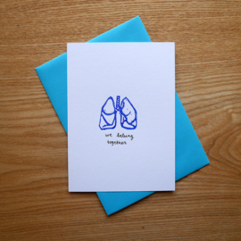 We belung together - hand printed medical greeting card