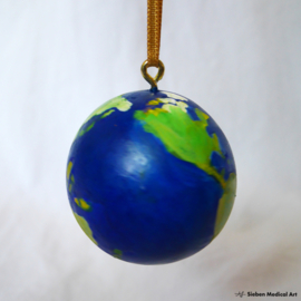 Hand painted wooden christmas ornament 'globe'