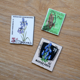 Handgemaakte postzegel koelkastmagneten, set C2