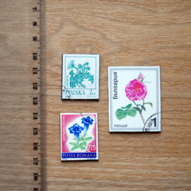 Handgemaakte postzegel koelkastmagneten, set F