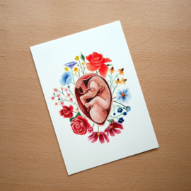 Floral fetus A4 art print