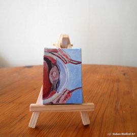 'Anatomy of the eye' tiny oil painting on canvas, 5x7 cm