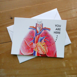 You are here: colourful medical illustration greeting card with envelope