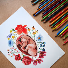 Botanische Baby A4 artprint