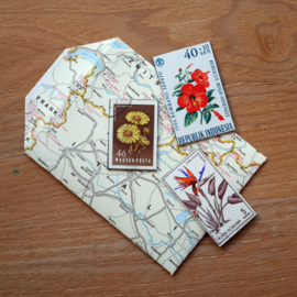 Handmade floral postage stamp magnets, set X