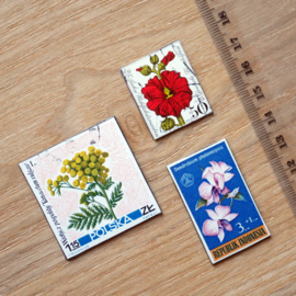 Handgemaakte postzegel koelkastmagneten, set S
