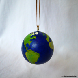 Hand painted wooden christmas ornament 'globe'