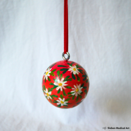 Hand painted wooden Christmas ornament 'Tiny flowers'