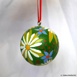 Hand painted wooden christmas ornament 'Flowers'