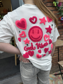 TSHIRT GOOD VIBES - WIT