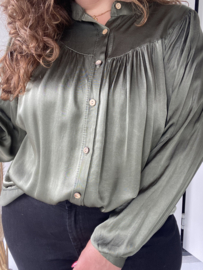 BLOUSE SATIN SOFT - LEGERGROEN