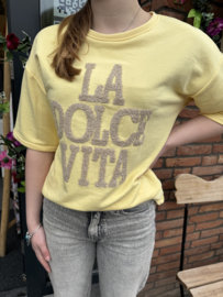 TSHIRT LA DOLCE VITA - GEEL