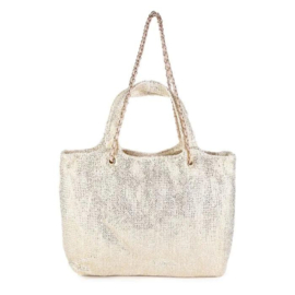 GLITTER TAS -  BEIGE