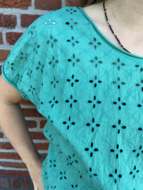 SHIRT EMBROIDERY - TURQUOISE