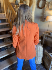 BLAZER MET GEPLOOIDE MOUWEN - ORANJE