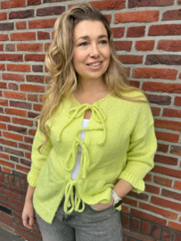 VEST MET STRIKJES - LIME