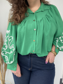 BLOUSE CURLY WIRE - GROEN