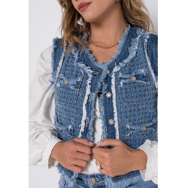 DENIM GILET CHLOE - BLAUW