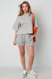 SHIRT MET STRASS - GRIJS