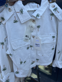 SPIJKERJAS MET PALMBOMEN - WIT