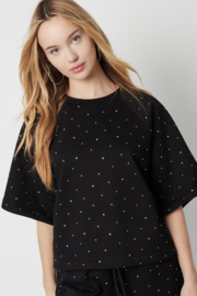 SHIRT MET STRASS - ZWART