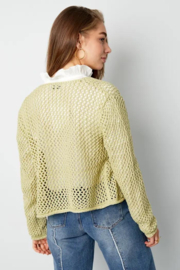 GEBREIDE VEST - GROEN
