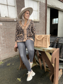 LEOPARD VEST MET KNOPEN