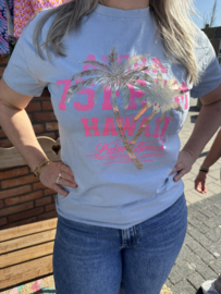 TSHIRT HAWAÏ - LICHT BLAUW