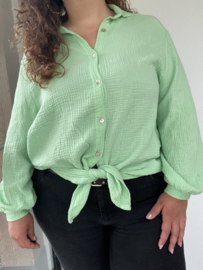 MOUSSELINE BLOUSE - MINTGROEN