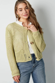 GEBREIDE VEST - GROEN