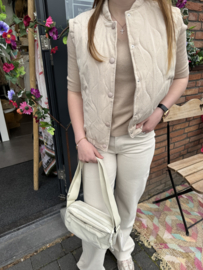 BODYWARMER MET STRASS - BEIGE