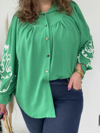 BLOUSE CURLY WIRE - GROEN