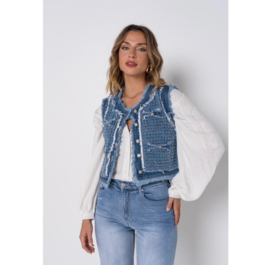 DENIM GILET CHLOE - BLAUW