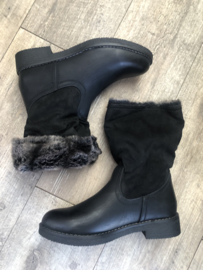 FUR BOOTS - ZWART