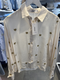 BLOUSE MET GOUDEN HARTJES - WIT