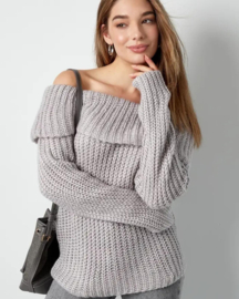 OFF SHOULDER TRUI SAAR-GRIJS